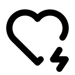 Heart Bolt Line Icon