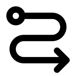 S Turn Right Line Icon
