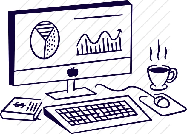 Computer and Coffee Cup