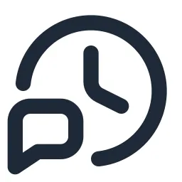 Clock Chat Line Icon