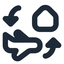 Airplane Swap House Line Icon