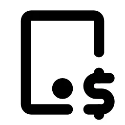Device Tablet Dollar Line Icon
