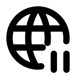 World Pause Line Icon