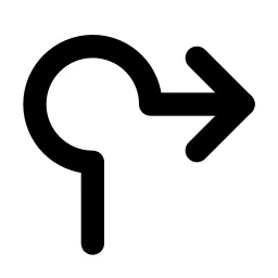 Arrow Roundabout Right Line Icon