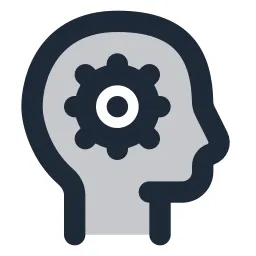 Head Cog Duotone Icon