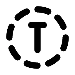 Circle Dashed Letter T Line Icon
