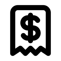 Receipt Dollar Line Icon