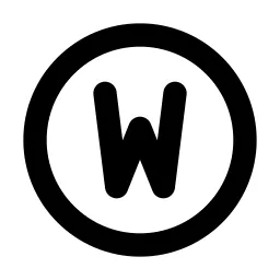 Circle Letter W Line Icon