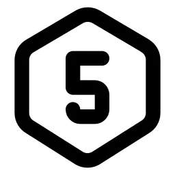 Hexagon Number 5 Line Icon