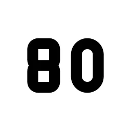 Number 80 Small Line Icon