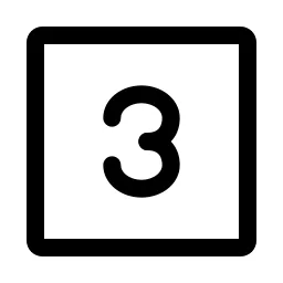 Number 3 Square Icon