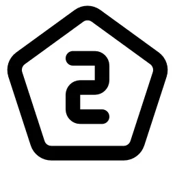 Pentagon Number 2 Line Icon