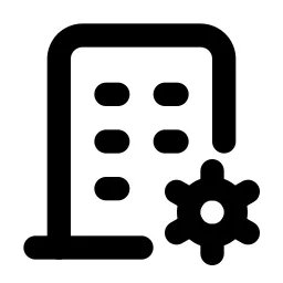 Building Cog Line Icon