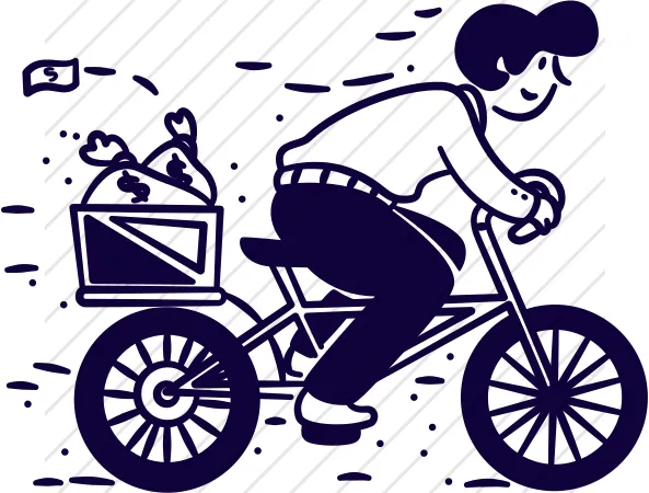 Person on Bike with Money