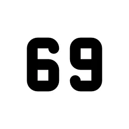 Number 69 Small Line Icon