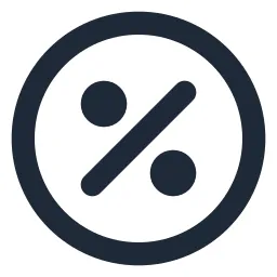 Percent Circle Line Icon