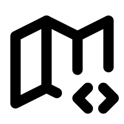 Map Code Line Icon