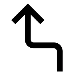 Route Navigate Arrow Up Icon