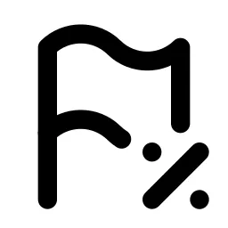 Flag Discount Line Icon