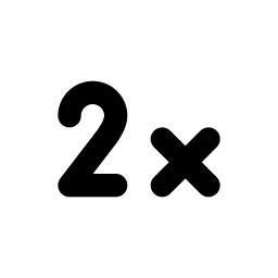 Multiplier 2x Line Icon