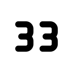 Number 33 Small Line Icon
