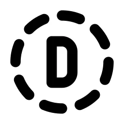 Circle Dashed Letter D Line Icon