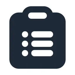 Clipboard Bullet List Solid Icon