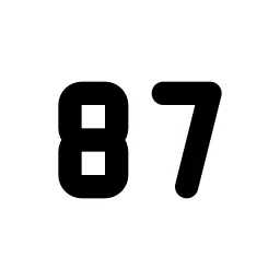 Number 87 Small Line Icon