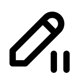 Pencil Pause Line Icon