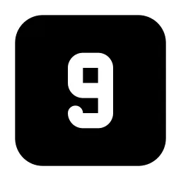 Square Number 9 Icon