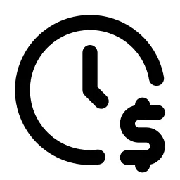 Clock Dollar Line Icon