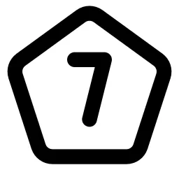 Pentagon Number 7 Line Icon