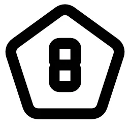 Pentagon Number 8 Line Icon