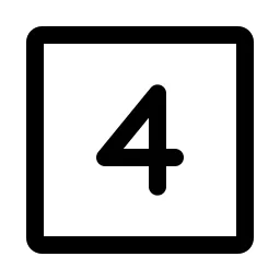 Number 4 Square Icon