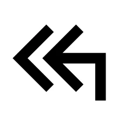 Corner Up Left Double Line Icon