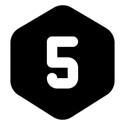 Hexagon Number 5 Icon