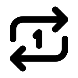 Repeat Once Line Icon