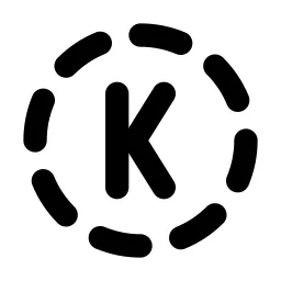 Circle Dashed Letter K Line Icon