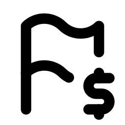 Flag Dollar Line Icon