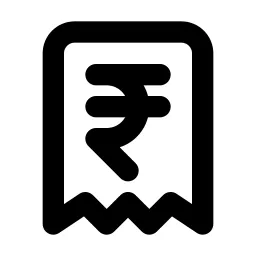 Receipt Rupee Line Icon