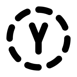 Circle Dashed Letter Y Line Icon