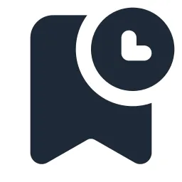 Bookmark Clock Solid Icon