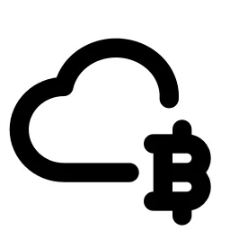 Cloud Bitcoin Line Icon