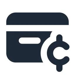 Credit Card Cent Solid Icon