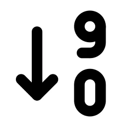 Sort Descending Numbers Line Icon