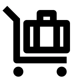 Luggage Cart Line Icon