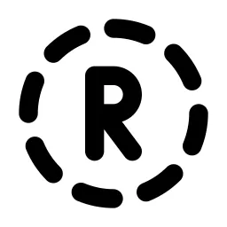 Circle Dashed Letter R Line Icon