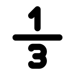 Math 1 Divide 3 Line Icon