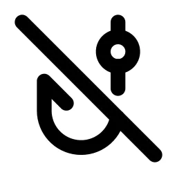Fish Hook Off Line Icon