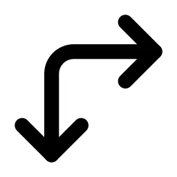 Arrows Right Down Line Icon